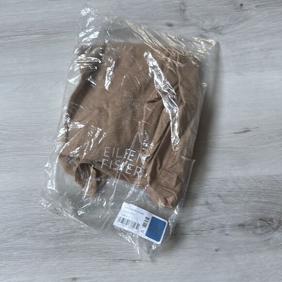 Eileen Fisher Mélange Fine Organic Cotton Jersey LongSlv T Color Biscuit XXS NWT - Picture 7 of 8